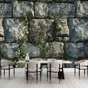 Pared de piedra antigua 3D musgo vegetación textura Fondo roca fondos de pantalla - Product Image 3