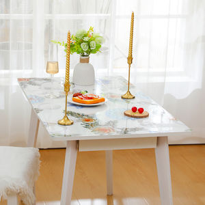 20m Roll PVC Tablecloth Factory Supplied <strong>Marble</strong> PVC Laser Printed Clear Transparent <strong>Table</strong> Covers Clear Printed - Product Image 2