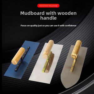 Truelle de maçon, spatule à plâtre, couteau à lisser, <span class=keywords><strong>brosse</strong></span> murale, manche en bois, épaissie, durable, grattoir de maçon - Product Image 4