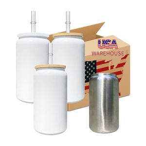 Custom logo White Blank Sublimation Double Walled Vacuum Insulated Stainless Steel 16oz Can <b>Metal</b> Tumblers Cans - Product Image 2