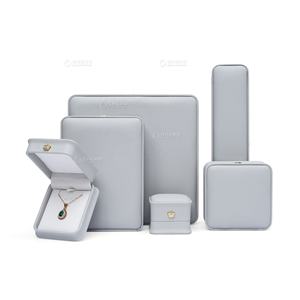 High End Luxury Soft Pu Jewelry Packaging Box <b>Custom</b> Logo Leather Jewelry Set Boxes For <b>Ring</b> Earring Necklace - Product Image 2