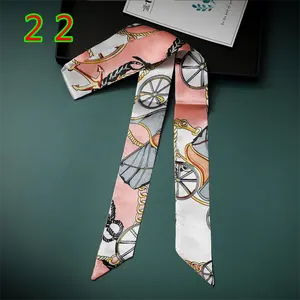 Aiyi Fashional Designer Ladies Twill Ribbon sciarpa di seta borsa a mano manico avvolto catena di metallo borsa tracolla di ricambio