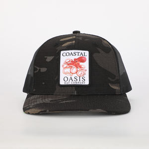 調整可能な6パネル夏用メッシュハット男性用トラッカーキャップ刺繍パッチスナップバック付きコットン<span class=keywords><strong>100</strong></span>% 3D屋外一般生地 - Product Image 1