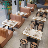 Chaise de table de restaurant à thème de style sud-est asiatique et combinaison de stand en pierre frittée durable pour un usage commercial