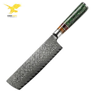 Couteau de cuisine en acier Damas KEENHOPE, 67 couches, cœur VG10, couteau Nakiri de 7 pouces, manche en résine composite et acrylique - Product Image 6