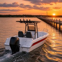 Nouveau bateau de pêche en FRP CE Wholesale Chaser 430 4,3m certifié CE, console centrale pour concessionnaires et distributeurs