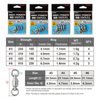 NOEBY Force Durabilité Max Puissance Soudé Anneau Solide Coulée Jigging Jeu BB Swivel Pêche