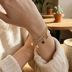 Pulsera de Acero Inoxidable con Diseño Exclusivo, Protección, Incrustaciones de Fibra de Carbono, Regalo Navideño para Mujer, Libre de Níquel - Product Image 1
