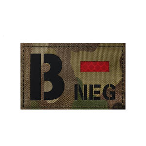 Um AB O B infravermelho IR Tactical Sangue Tipo NEG Gancho Negativo & <span class=keywords><strong>Loop</strong></span> Patch - Product Image 2