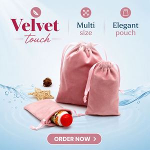 Pochette à cordon en velours luxueuse et douce personnalisée, sac anti-poussière confortable pour chaussures, vêtements et sacs à main avec logo - Product Image 2