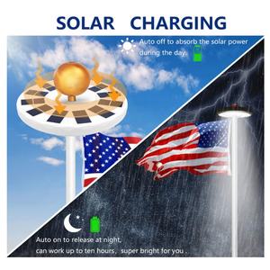 Уличная Водонепроницаемая светодиодная лампа для флага, уличный фонарь на солнечной батарее, 48 светодиодов - Product Image 6