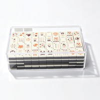 Boîte de rangement pour tuiles de mahjong américaines personnalisées en acrylique - Étui de présentation multifonctionnel transparent avec couvercle coulissant