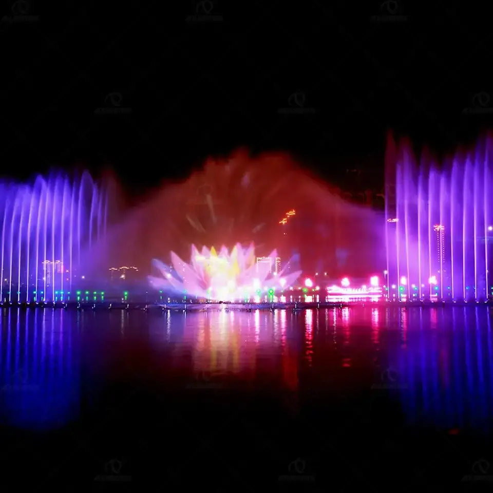 Outdoor-Landschaft im großen Maßstab Lake Fontaine Licht projekt Multimedia Musical Dancing Water Show Projektion