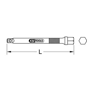 KS <b>TOOLS</b> 1/4" Extension with hexagon drive, 75mm - Product Image 2