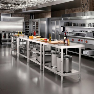 Mesa de Trabajo de Acero Inoxidable Comercial Personalizada OEM, Equipo de Cocina para Restaurante, Mesa de Trabajo de Ensamblaje Modular al por Mayor - Product Image 4