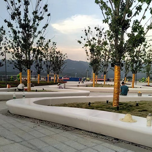 Nuevo Banco de Arte Creativo de Piedra Mágica, Irregular, de Hormigón UHPC, para Árboles, Plazas, Jardines Exteriores, Origen Foshan - Product Image 3