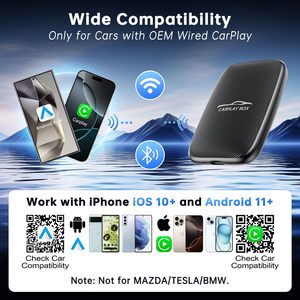 Boîte vidéo magique 6-en-1 pour Netflix <span class=keywords><strong>YouTube</strong></span>, adaptateur sans fil CarPlay Android Auto, lecture de carte TF pour voitures équipées de CarPlay filaire d'origine - Product Image 5