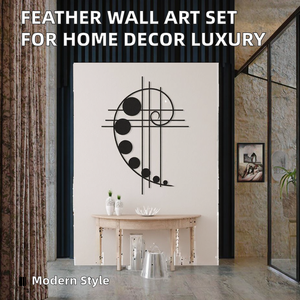 ชุดตกแต่งห้องนั่งเล่นและห้องนอน ขนนกแขวนประดับ ตกแต่งบ้าน ฉากหลังหรูหรา ผนังไฟเบอร์เสริมแรง งานฝีมือโลหะเคลือบสไตล์ร่วมสมัย - Product Image 2