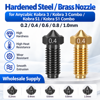Nozel Baja Keras Kuningan Grosir Ra0.4 Bore HRC 60-65 Akurasi 0.01mm Ujung Ekstruder Suhu Tinggi untuk Anycubic Kobra