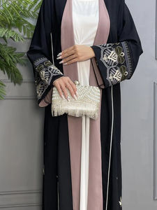 Nuosha OEM 2025 Nouvelle <span class=keywords><strong>robe</strong></span>-veste musulmane brodée à la main, de haute qualité, respirante, abaya, <span class=keywords><strong>CE</strong></span>, pour tous les jours - Product Image 3
