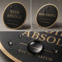 Étiquette de parfum personnalisée en or mat noir, autocollant rond imperméable, étiquette de bouteille cosmétique en rouleau pour Eau de Parfum