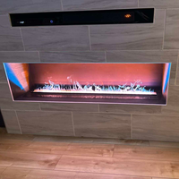 Cheminée à vapeur d'eau 3D linéaire en acier moderne de 750 mm, à thème hivernal, avec télécommande, insert pour restaurant