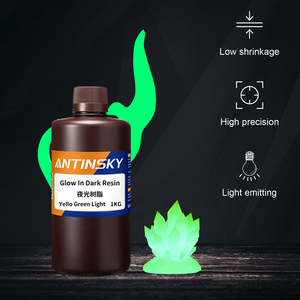 เรซิ่นเรืองแสงในที่มืด ANTINSKY ความแม่นยำสูงและหดตัวต่ำ GLOW in the DARK 1 กก. วัสดุสำหรับการพิมพ์ 3 มิติ - Product Image 5