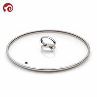 Tutup Panci Kaca Temper Datar Tipe G dengan Bingkai Stainless Steel Tahan Lama, Tahan Panas, Transparan, Ramah Lingkungan untuk Panci dan Wajan