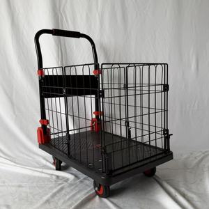 2 in 1 Foldable Platform Trolley Enclosed Cage Heavy Duty Folding <b>Flatbed</b> Dolly Cart Hand Trolley Made in China Water Barrel - Product Image 3