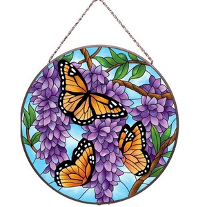 Atrapasoles Artesanales de Mariposa de Vidrieras Decoración de Pared con Cadena Letrero de Corona para Mamá Abuela Amante de las Mariposas - Product Image 2