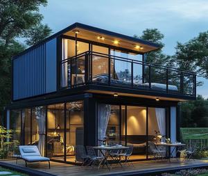 Hôtel <span class=keywords><strong>Villa</strong></span> de luxe moderne <span class=keywords><strong>Design</strong></span> Maison conteneur préfabriquée à 2 étages Petite maison habitation - Product Image 1