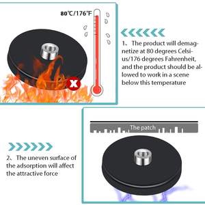 Car Mounted Sports Camera Fixed 1/4-20 Thread <strong>Rubber</strong> Coated Magnetic Holder Car Camera Magnetic Base <strong>Rubber</strong> Covered <strong>Magnet</strong> 88mm - Product Image 3