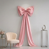 Grand nœud en satin rose pour décoration de toile de fond de mariage, accessoire personnalisé pour événements, table de desserts, baby shower, anniversaire, présentation en magasin