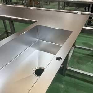 Panel <span class=keywords><strong>de</strong></span> Encimera <span class=keywords><strong>de</strong></span> Cocina Moderno <span class=keywords><strong>de</strong></span> Acero Inoxidable 304, Fregadero Integrado sin Costuras, Isla <span class=keywords><strong>de</strong></span> Cocina Resistente a los Arañazos - Product Image 6