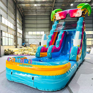 Coconut Tree Sun Glasses Summer <strong>Beach</strong> Themed Water Slides Inflatable Water Slide Castle Slides Inflatable <strong>for</strong> Kids and Adults - Product Image 1