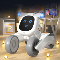 Mainan Robot anjing dengan lampu ekspresi wajah, mainan Robot bicara interaktif pintar dengan kontrol suara sentuh penginderaan Robot hewan peliharaan