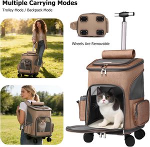 Mochila Transpirable con Ruedas para Mascotas, Aprobada por Aerolíneas, para Perros y Gatos Pequeños - Product Image 5