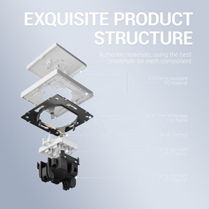 Tiêu chuẩn cao và chất lượng cao châu Âu điện tường ánh sáng Thiết bị chuyển mạch ổ cắm với chuyển đổi đầy màu sắc tấm - Product Image 5