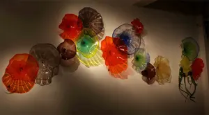 Corredor de paredes artesanal de vidro, decoração de parede de luxo para hotel, feito à mão, murano, 100%