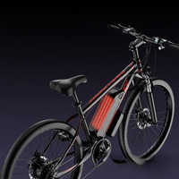 Vélo de montagne électrique 26 pouces 21 vitesses, batterie au lithium 350W, moteur à moyeu arrière, double frein à disque, vélo de cyclisme pour adultes