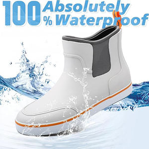 Stivali <span class=keywords><strong>da</strong></span> Uomo alla Caviglia Impermeabili in Gomma per Pesca e Pioggia, Scarpe Antiscivolo con Fodera in Neoprene per Nautica e Giardinaggio - Product Image 5