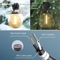 Guirnalda de Luces LED G40 para Decoración Navideña de Jardín, Exterior, Camping, Resistente al Agua, con Certificación SAA