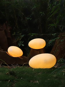 IP65 Waterproof <strong>Small</strong> Outdoor Garden Egg-<strong>Shaped</strong> Resin LED Decorated Cobblestone Lawn Light Hotel Artificial Cobblestone <strong>Pebble</strong>