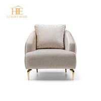Fauteuil pivotant moderne en tissu italien avec base en acier inoxydable, une place, pour hôtel et usage domestique