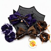 Vêtements personnalisés pour animaux de compagnie, costume d'Halloween pour chien et chat, ensemble collier à nœud papillon et nœud pour cheveux en forme d'aile de chauve-souris, tenue de cosplay pour chiot et chaton, vente en gros OEM