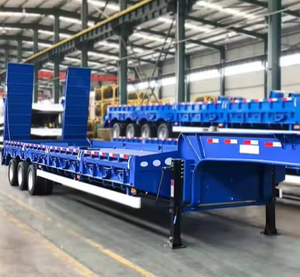 Semi-remorque économique à plateau surbaissé en acier à 3 ou 4 essieux, capacité 60, 100, 120 tonnes - Product Image 1