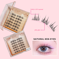 Faux cils sans colle sans blague Faux cils qui peuvent agrandir les yeux sans colle, créant des yeux brillants et attrayants