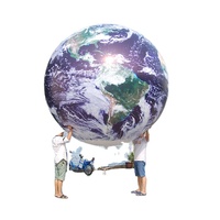 Ballon géant en PVC de type planète le plus populaire, ballon gonflable LED de la planète Terre pour événement