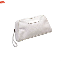 Sac de maquillage multifonctionnel imperméable en cuir PU crocodile personnalisé à fermeture éclair, tendance et très vendu pour femmes