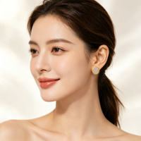 Boucles d'oreilles RH pour femmes, luxe léger, haute qualité, incrustation de diamants ovales, plaqué or 18 carats, acier inoxydable, ne ternit pas, bijoux tendance